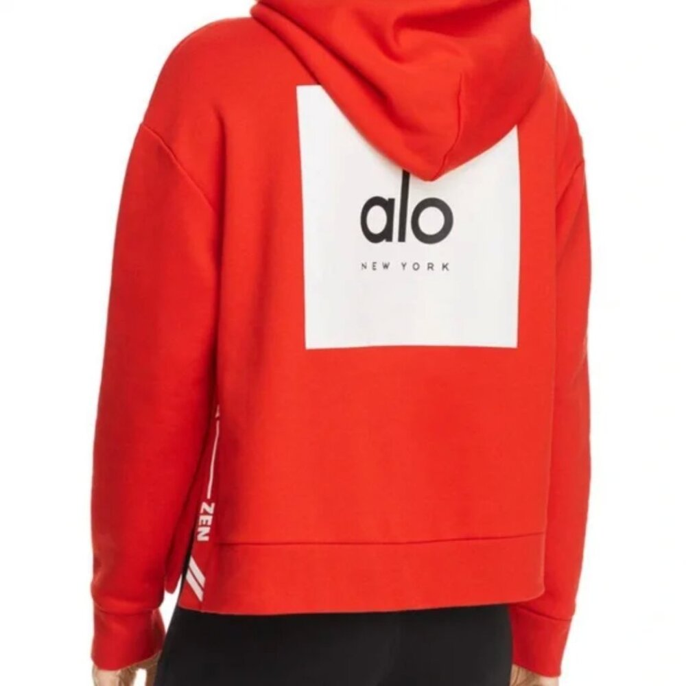 Women's Alo Red Logo Hoodie - Picture 2 of 4